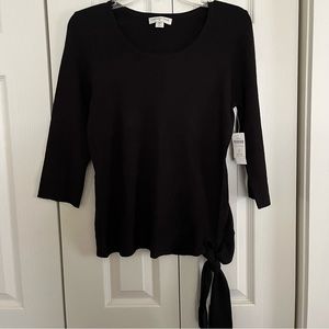 Women’s NWT Coldwater Creek Tied For First Black Lightweight Sweater